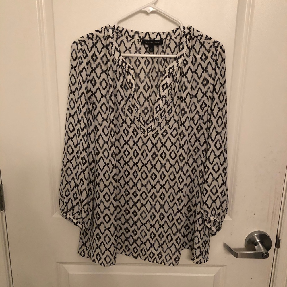 Black and White Blouse